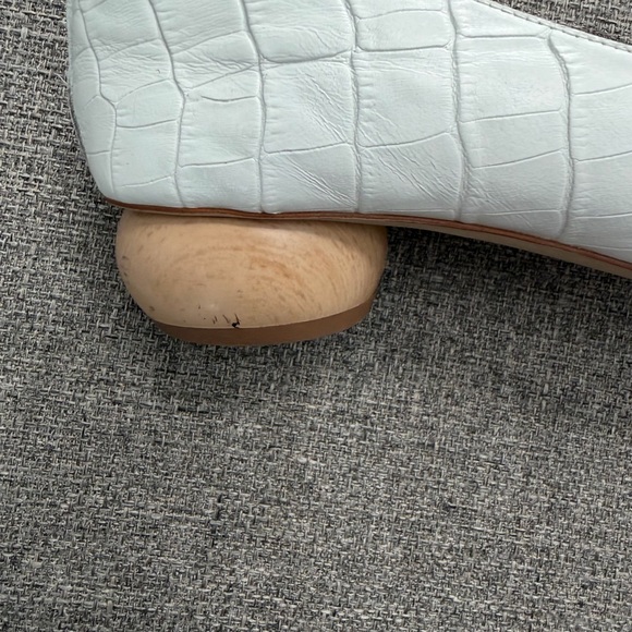 Jeffrey Campbell Viona Loafer White Croc with Wooden Heel - Picture 10 of 15